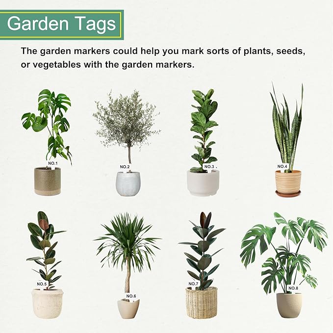uxcell 100Pcs 4 Inch Plant Labels Large T-Style Garden Marker Plant Tags Garden Labels for Flower Beds, Pots Vegetables White