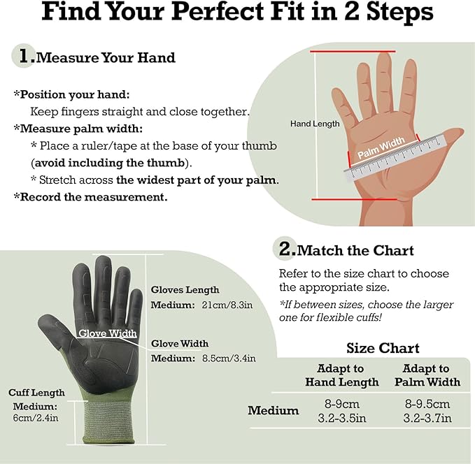 2 Pairs Thickened Non-Slip Gardening Gloves, Recyclable TPE Coating, Durable Breathable Work Gloves for Weeding, Planting, Landscaping & Yard Work, Universal Fit, Olive Green