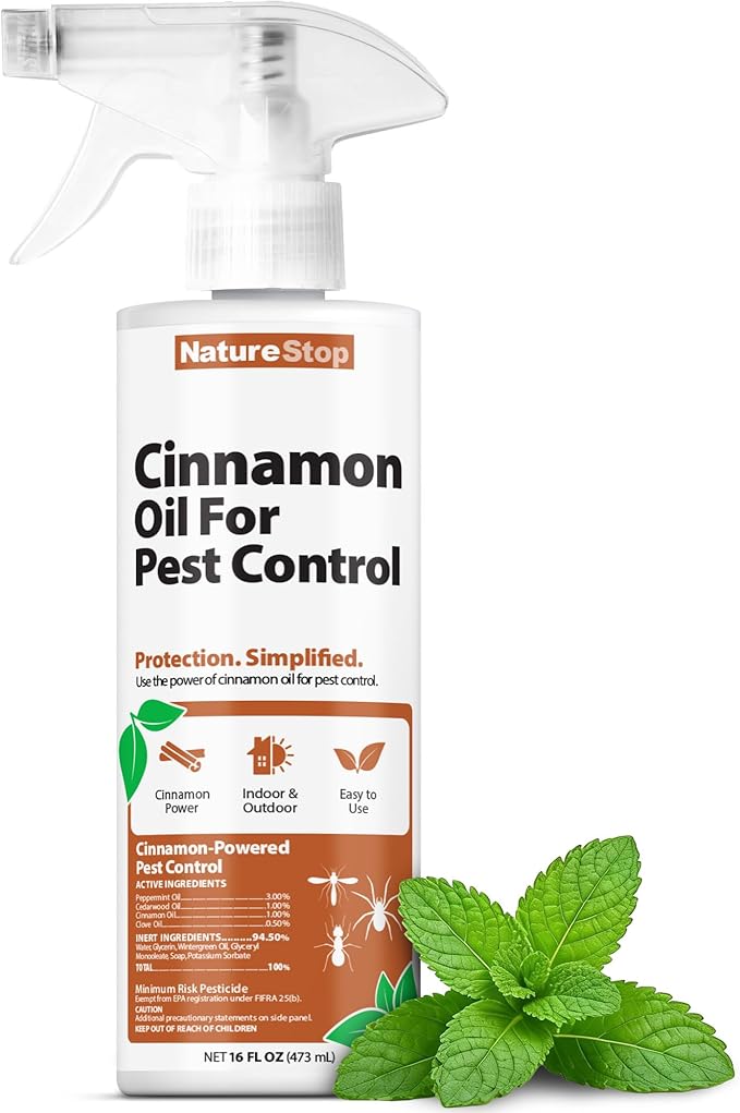 Cinnamon Oil for Pest Control, Natural Essential Oil Spray for Insects & Household Pests, 16 oz (475mL)