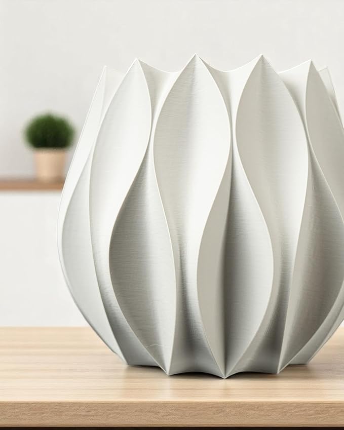 Neo Lotus Planter – Modern Sculptural Pot for Orchids, Succulents & Airplants | Minimalist Indoor Vase for Home, Desk, Shelf or Gift Decor (Pure White, Standard Structure 6" x 6" WH)