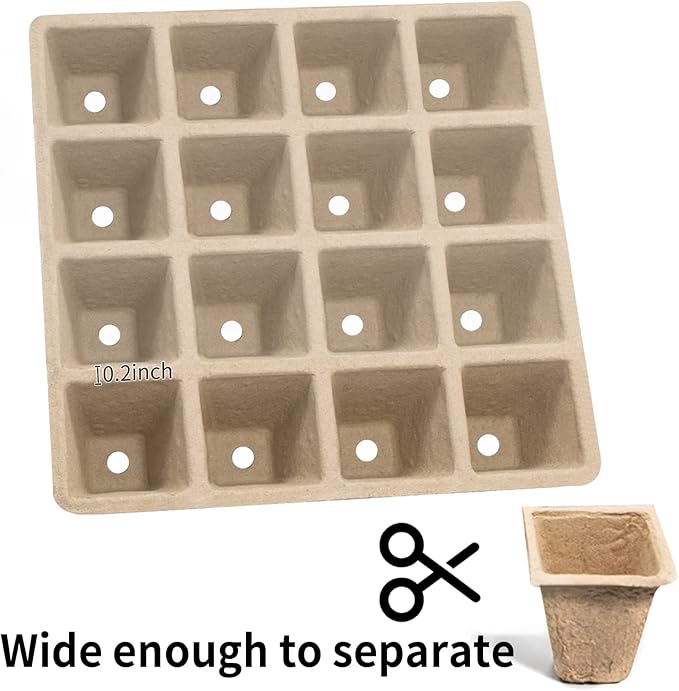 SYITCUN 640 Cells Seed Starter Tray, 40 Pack Seed Starter Kit, Peat Pots for Seedlings with 400 Plant Labels, 2 Seed Planting Tool and 1 Spray Bottle