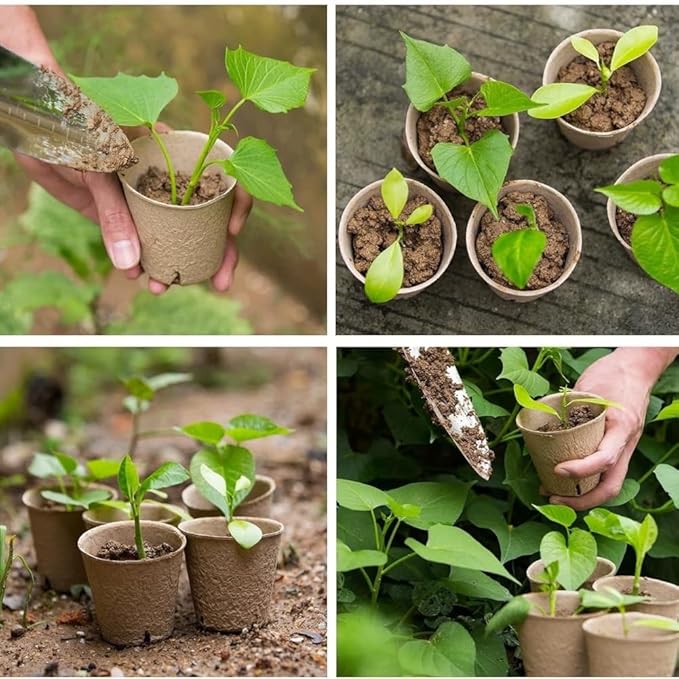 GardEasy 120PCS 3.15 Inch Peat Pots for Seedling, Outdoor Garden Germination Nursery Peat Pots Plants with Bonus 20 Plant Labels