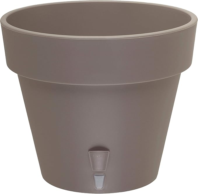 DECOPOTS - Pack of 3 - Self Watering Planter - Height 6.9 inches - Flower Pot with Bottom Watering Level Indicator for All House Plants, Flowers, Herbs (Diameter 7.9", Shade)