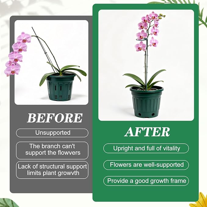 12 Pcs Plant Stake Support Adjustable Three Sizes(12 or 24 or 36 Inch) Monstera Support Stakes for Outdoor or Indoor, Garden Plant Stakes for Flowers Amaryllis Tomato Lilies Peony Rose