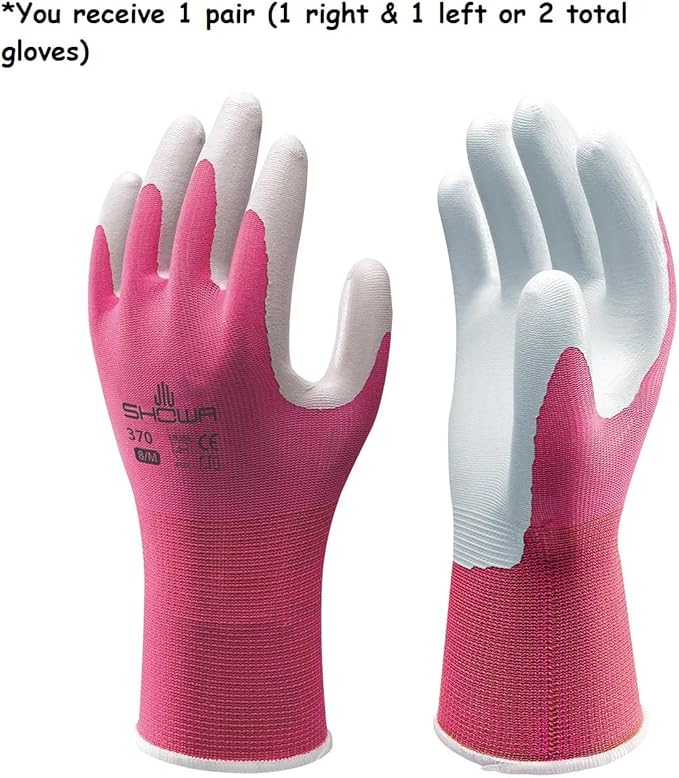 SHOWA Atlas 370B Professional Nitrile Work Gloves,for Landscaping, Gardening & Assembly, General Purpose Gloves