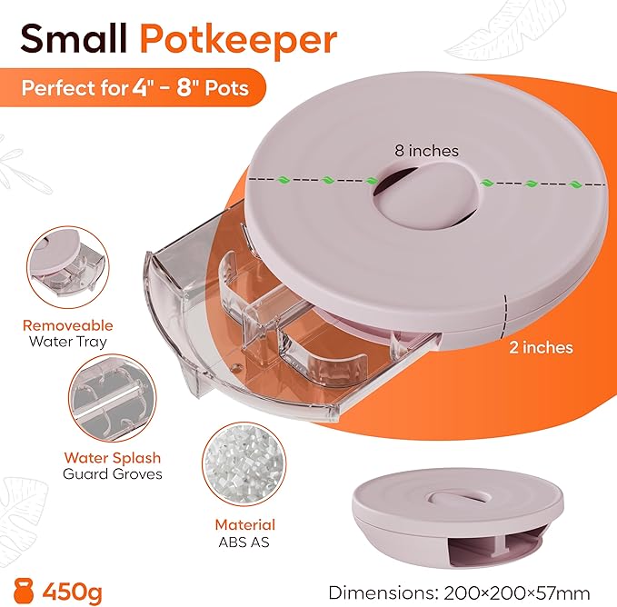 Smart Plants Saucer (Sakura)| Create a Healthy Root Environment | Easy Care for Indoor Plants Base Plant Care | 7.9inch | Water Capacity: 350m L |
