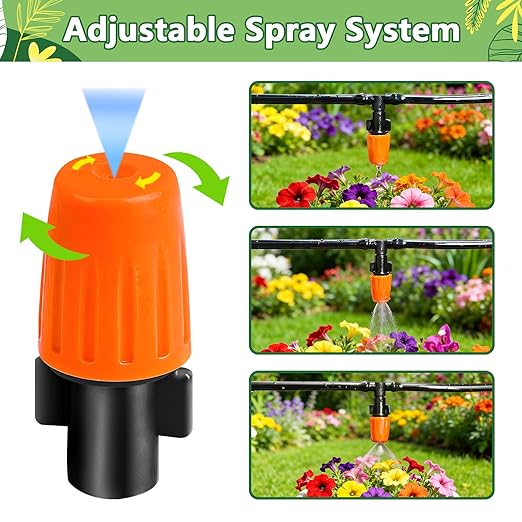 280 Pcs Barbed Connectors Irrigation Fittings Kit, Drip Irrigation Barbed Parts 1/4'' Tubing Kit for Garden Lawn (Nozzles, Nozzle Tees, Single Barbs, Couplings, Tees, Elbows, Plugs, Crosses)