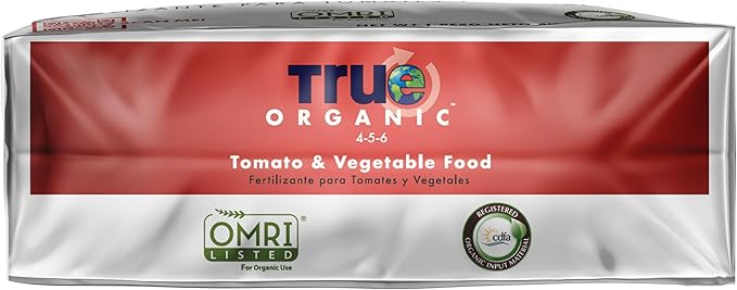 True Organic Tomato & Vegetable Food – Organic Fertilizer for Superior Harvests with 6% Calcium – 8lb Bag Covers 140 sq. ft.