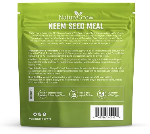 Neem Seed Meal - Organic Fertilizer for Healthy Plant Growth and Soil Health (24 Pounds)