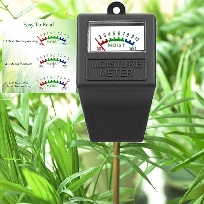 Soil Moisture Meter,Plant Hygrometer Moisture Sensor Plant Water Monitor for Potted Plants,Garden,Farm, Lawn(No Battery Needed)-Black