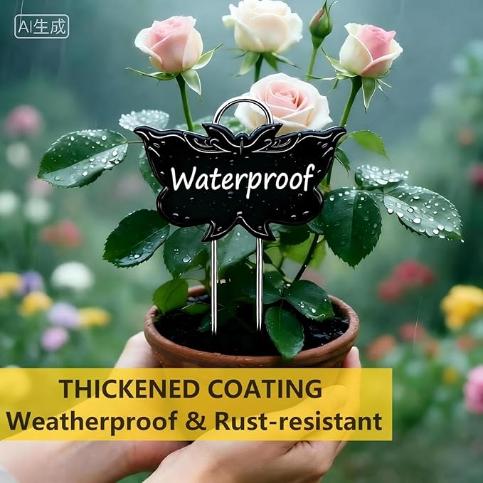 Metal Plant Labels 11in Tall 30 Pack Black Outdoor Waterproof Garden Label Large Garden Seed Stake Tags for Flowers Fruits and Vegetables