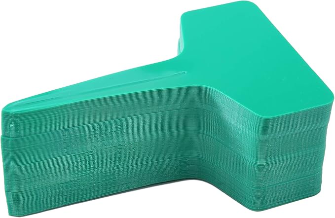 100 Pcs T-Type Plant Labels with a Gel Pen, Waterproof Nursery Plant Tags Plastic Garden Markers, Green, 6 x 10cm