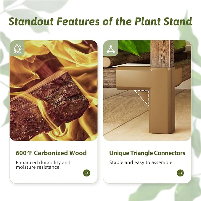 GENTINGBRO Plant Stand Indoor Tall Hanging Plant Shelf 16 Tiers Large Outdoor Plant Rack for Multiple Plants Wood Plant Holder for Living Room Garden Balcony