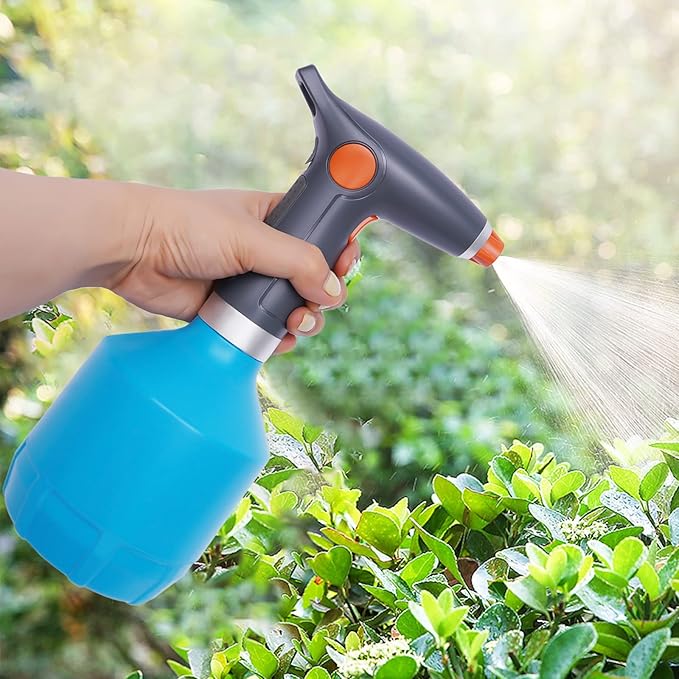 YIYIBYUS 1L Electric Plant Spray Bottle for Indoor Outdoor, Automatic Electric Watering Can, 2000mAh Rechargeable Mister Sprayer with Adjustable Water Mist Nozzle for Hair, House Cleaning, Gardening