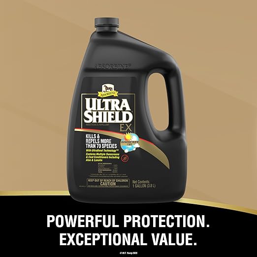 Absorbine UltraShield EX 128oz Insecticide, Kills & Repels Flies, Mosquitoes, Ticks, Fleas, Lice, Use on Horses, Dogs, Premises