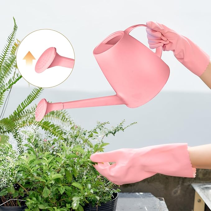 Plant Watering Can - Plastic Indoor and Outdoor - 1/2 Gallon - Pink