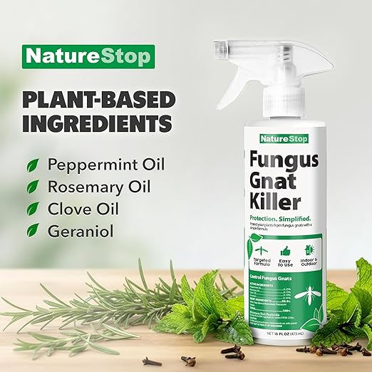 Fungus Gnat Killer Spray, Fast-Acting Treatment for Soil & Houseplants, 16 oz (475mL)