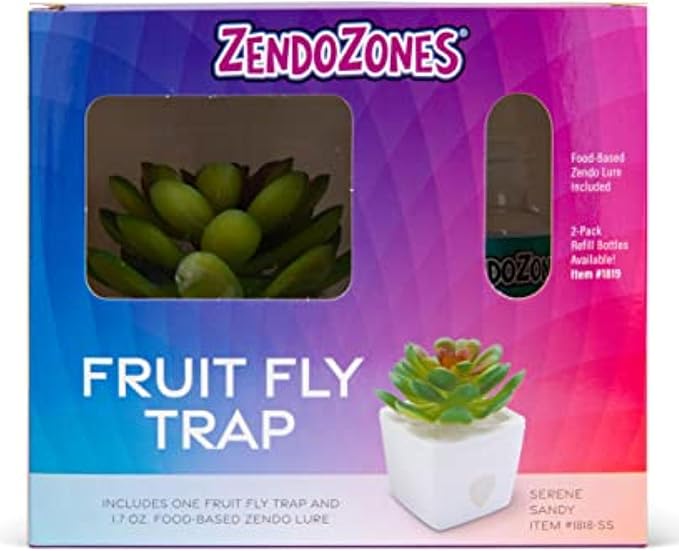 ZendoZones Succulent Fruit Fly Trap – Serene Sandy Design with White Base – Eco-Friendly Indoor Fruit Fly Control – Easy-to-Use Decorative Trap
