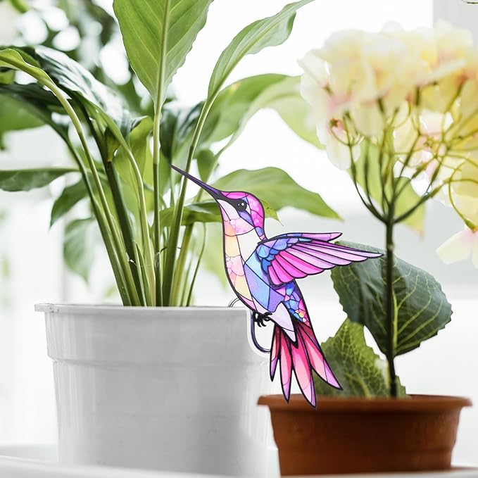 Hummingbird Gifts for Women, 2Pcs Hanging Plant Planter for Indoor Outdoor Garden, Mothers Day Birthday Gifts for Mom Grandma from Daughter Son, Bird Lover Plant Pots Accessories