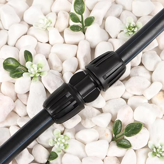 14 Pcs 1/2 Inch Irrigation Tubing Coupling Fittings, (1/2" ID x0.6-0.65" OD) 16mm Drip Tubing Barbed Locked Nuts Connectors Anti-Drop 1/2" Coupler Parts for Garden Lawn Irrigation System