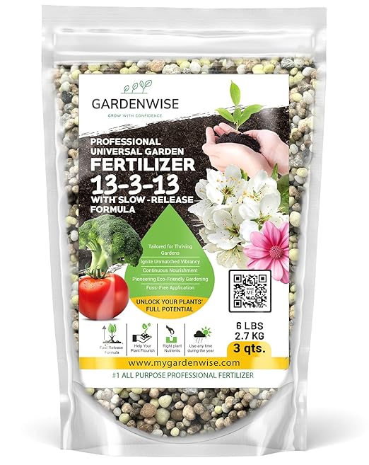 Gardenwise Professional Universal Garden Fertilizer 13-3-13 with Slow-Release Formula (3 QUARTS)