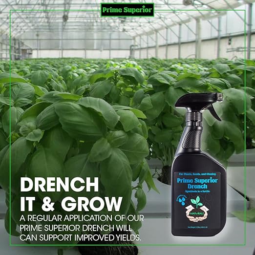 Drench Spray (15 fl.oz) – Plant inoculant & Growth Stimulant. Safe for Family, Pets & Environment. Organic Compliant for Vegetable Gardens, lawns, & House Plants. Indoor & Outdoor use.