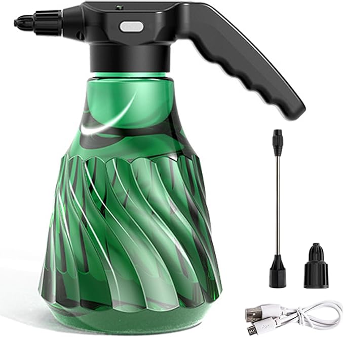 Electric Spray Bottle 2000ml, Rechargeable Plant Mister with Dual Spray Modes & Long Nozzle, Ergonomic Water Sprayer for Indoor Plants, Home Gardening Electric Bottle