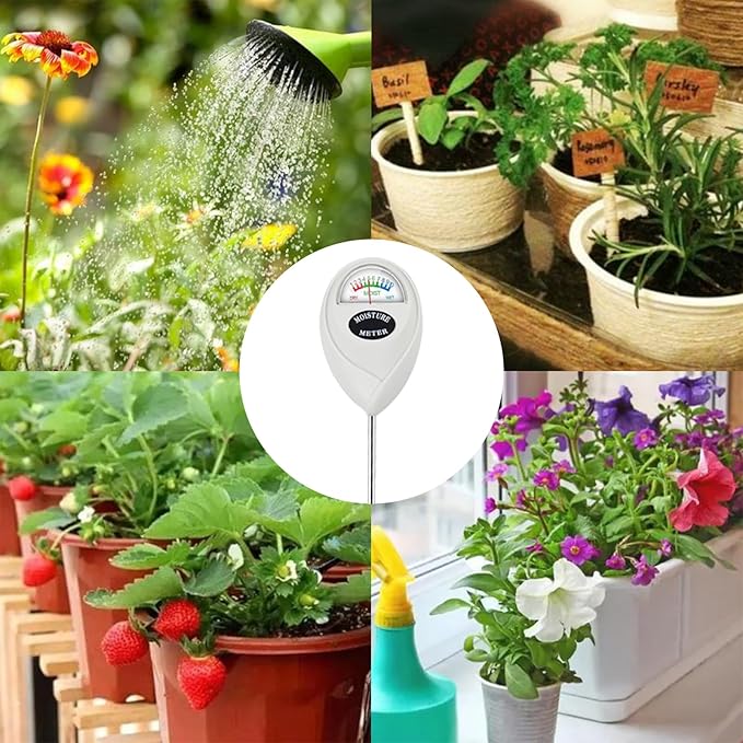 Soil Moisture Meter, Plant Water Meter Soil Meter Moisture Sensor Hygrometer for Indoor Outdoor Plant Care,No Battery Needed(White)