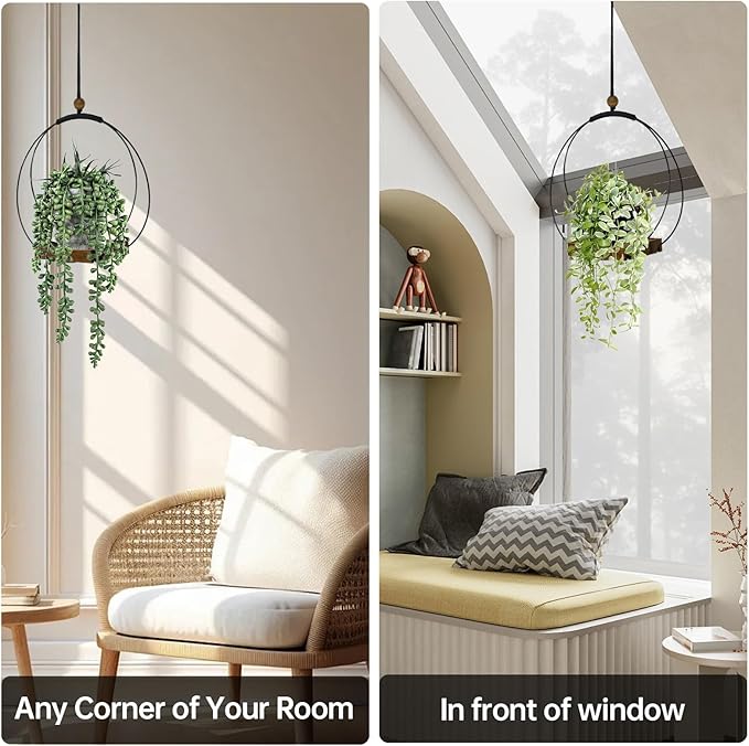 Adnkwolivt Hanging Planter for Indoor Plants - Outdoor Plant Hanger, Mid Century Metal Plant Hanger, Indoor Conner Ceiling, Gift for Mom, Plant Lovers, Housewarming