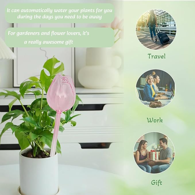 4 Pack Self-Watering Globes for Plants, Automatic Watering Bulbs for Indoor Outdoor Plants, Plant Watering Spikes for Vacation