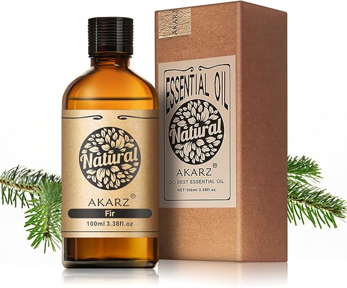 AKARZ 100ml Fir Essential Oil Natural Fir Oil Pure for Candle Making,DIY Skincare Products Massage,Home Spa Relaxation