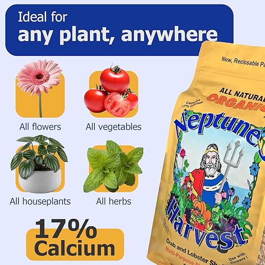 Neptune's Harvest Organic Plant Food | Fertilizer for Lawn & Garden | Crab & Lobster Shell 5-3-0 (4 lb) + Kelp Meal 1-0-2 (4 lb)