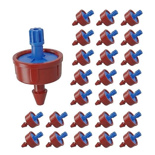 0.5 GPH Pressure Compensating Drippers: 25 Pack Drip Irrigation Spot Emitters Constant Flow Drip Emitters Heads Drip Irrigation Parts for Garden Irrigation System