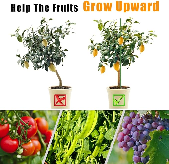 LAVEVE Garden Stakes 36 Inches Heavy Duty Steel Tomato Stake, Plastic Coated Support for Securing Trees, Climbing Plants, Cucumber, Beans, Pack of 20