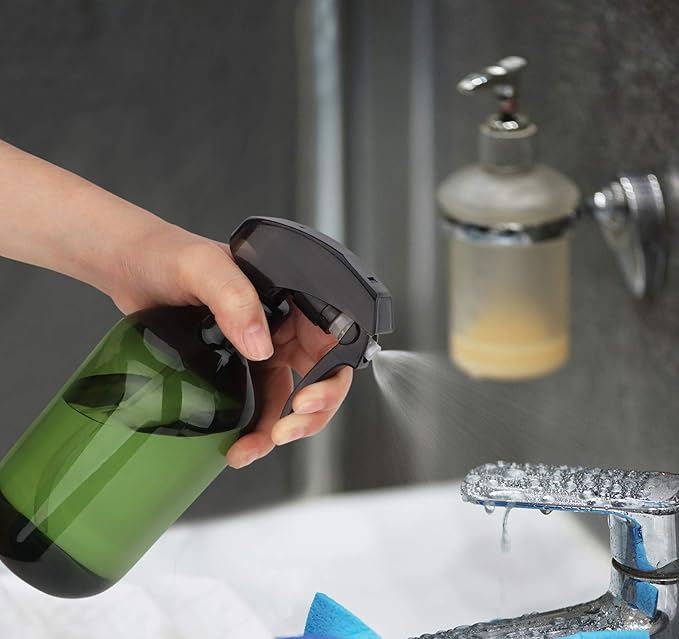 driew Plant Mister Spray Bottle, Plant Mister Water Spray Bottle for Plants Misting Bottle Water Fine Mist, Cleaning Solutions, Gardening, Indoor, Outdoor (Green - 17oz)