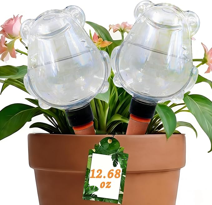 2 Pack Self Watering Spikes, Indoor Plant Watering Globes, Frog Shape Automatic Irrigation Spikes,Plant Watering Devices(Transparent)