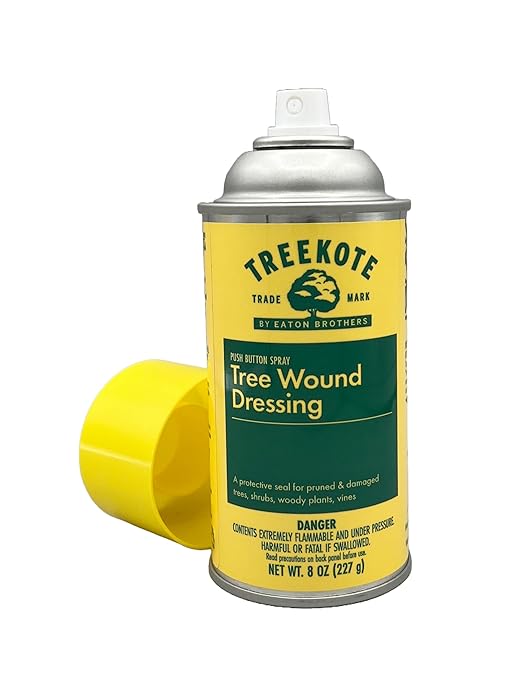 Treekote Tree Wound Dressing - 8 OZ Aerosol Pruning Sealer Spray for Damaged Trees, Bushes, or Shrubs - Fast Acting and Effective Tree Wound Sealer Spray - Prune Sealer Wound Repair for Bonsai Trees