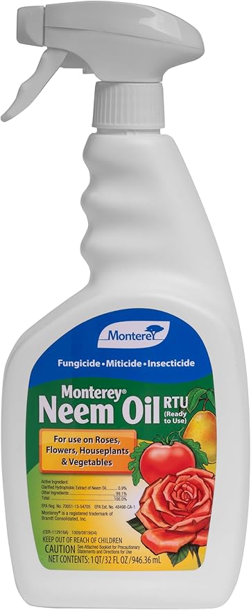 Monterey LG 6148 Neem Oil Ready-To-Use Insecticide, Miticide, & Fungicide, 32 oz