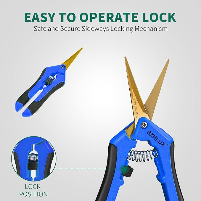 SZHLUX 3-Pack Gardening Scissors, 6.5'' Gardening Pruning Scissors, Professional Pruning Shears with Straight Stainless Steel Precision Blades