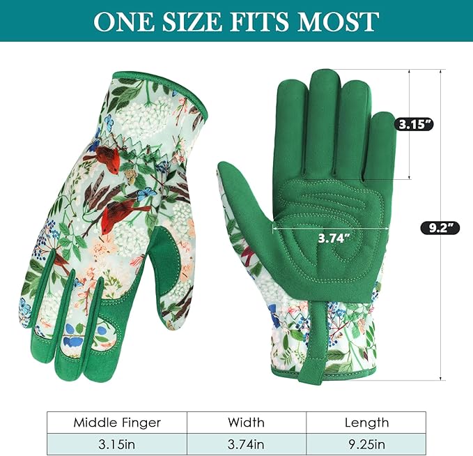 Trifabricy Gardening Gloves for Women, Breathable Leather Garden Gloves with Grip, Thorn-Proof Puncture-Resistant Work Gloves