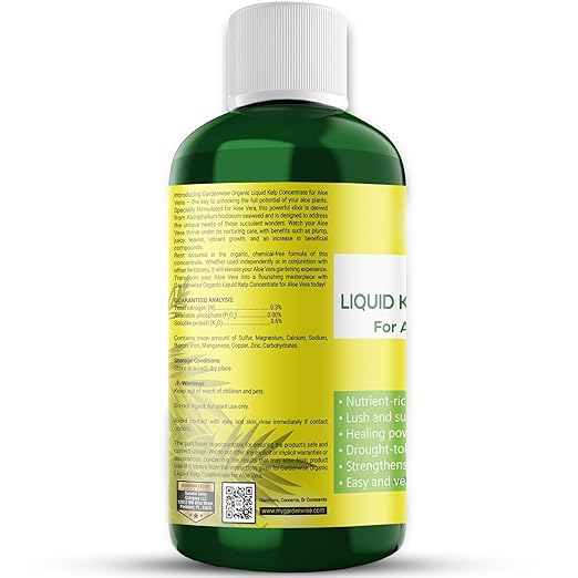 GARDENWISE Organic Premium Kelp Seaweed Fertilizer - Liquid Hydroponics Fertilizer - Liquid Plant Food - Nutrient-Rich Soil Enhancer - Natural Plant Food for Aloe Vera (16 OZ)