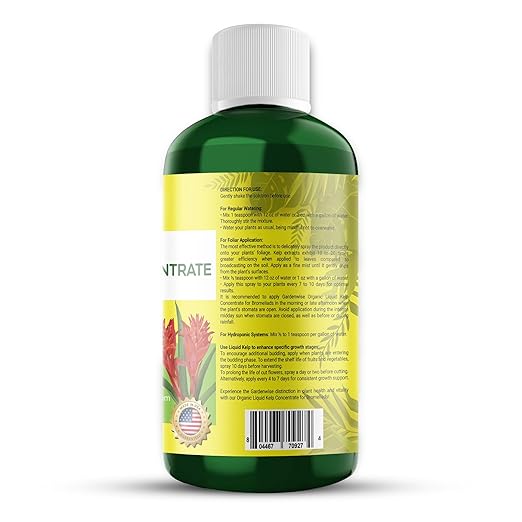 GARDENWISE Organic Premium Kelp Seaweed Fertilizer - Bromeliad Fertilizer - Liquid Plant Food, Bromeliad Potting Mix Enhancer - Ideal for Bromeliad Plant & Live Plant Care (16 OZ)