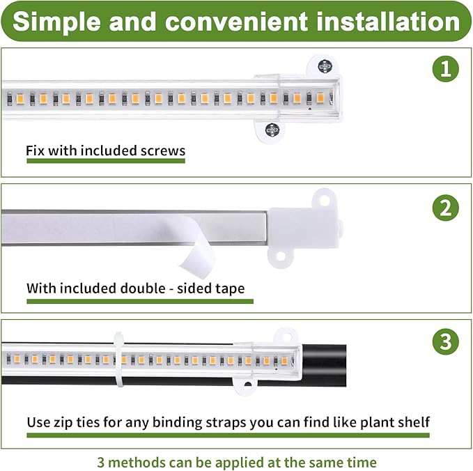 8.6'' LED Grow Light Strips, Full Spectrum 3500K Grow Lights for Indoor Plants, 3 Head with 3/9/12H Timer, 10 Dimmable Levels, Suitable for Seedling, Succulent, Plant Shelf and Greenhouse, 1-Pack