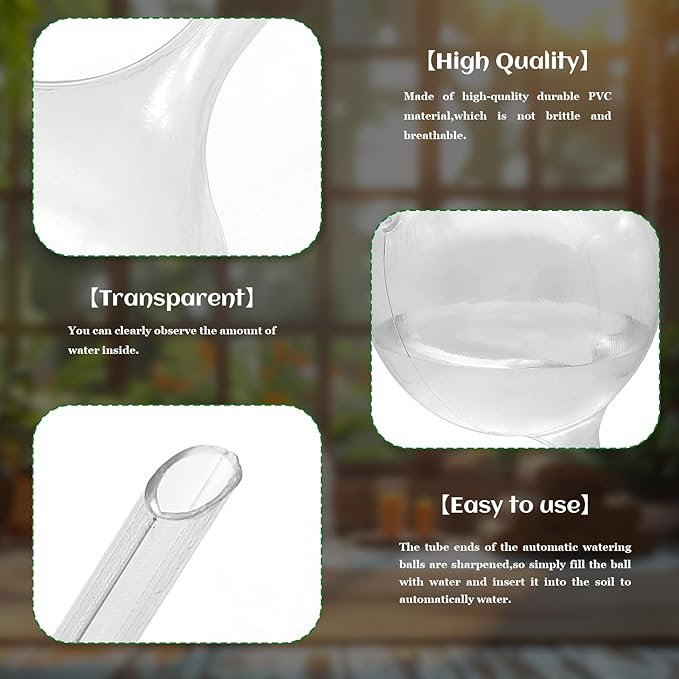 18 PCS Plant Watering Globes,Clear Plastic Watering Bulbs,Self Watering Planter,Flower Automatic Watering Device for Flowerpot,Plants Indoor,Outdoor,Home Garden(Large,Medium,Small)