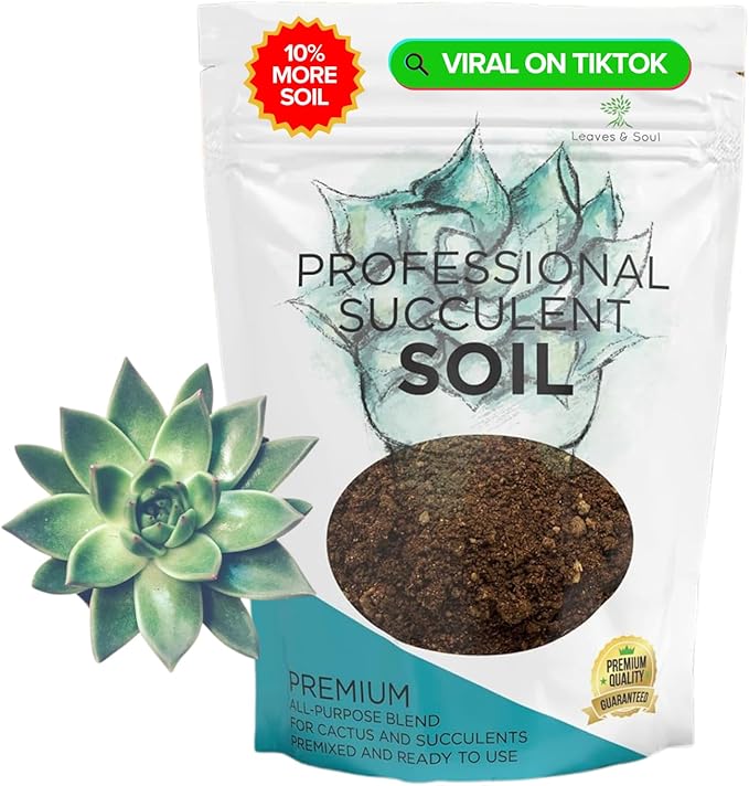 Professional Succulent Soil Mix Large 2.2 Quarts Ready to Use, Premium Potting Soil for Succulents and Cactus, Fast Draining Blend Canadian Peat Coarse Sand Pinebark Indoor Made in USA
