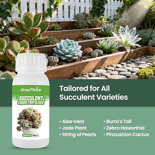 Succulent Liquid Fertilizer 10oz – Organic Plant Food for All Succulents & Cacti, Natural Probiotic Formula, Root & Leaf Growth Booster, Easy to Use 1:400 Concentrate, Odor-Free