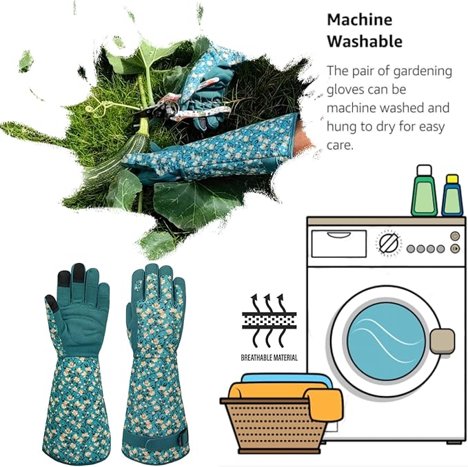 Long Gardening Garden Gloves,Thorn-proof&Puncture Resistance Rose Cactus Gauntlet Glove for Gardener,Gifts
