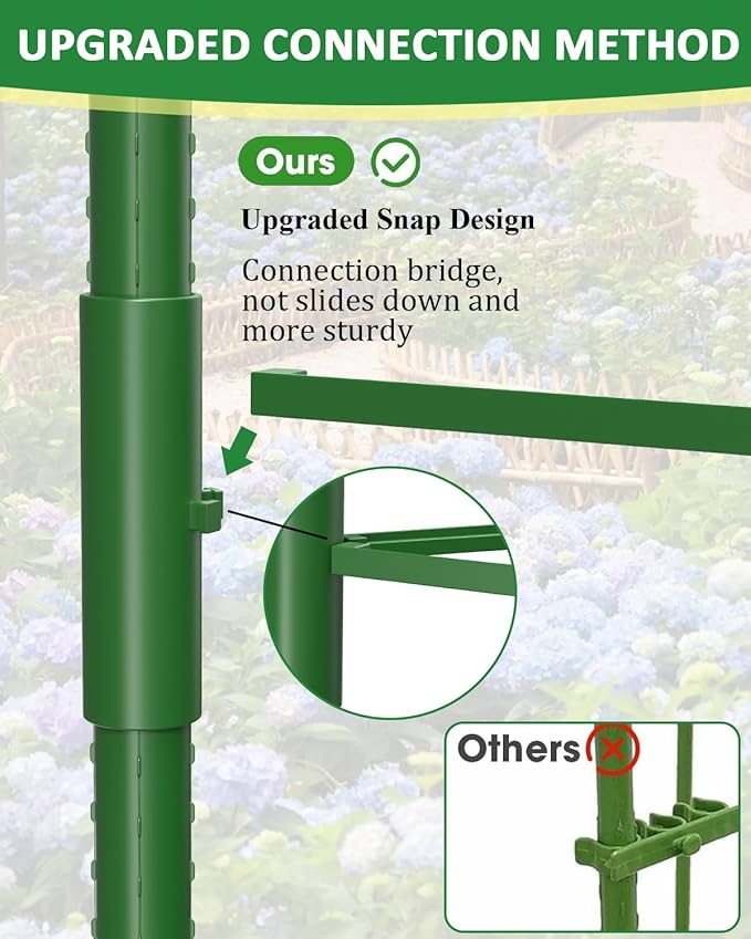 MYMULIKE 3 Pack Tomato Cages for Garden, 51in*13in Adjustable Tomatoes Plant Stakes Support Cages Trellis, Garden Trellis for Vegetable Flowers Fruits Climbing Plants- 20 Binding Wires Included