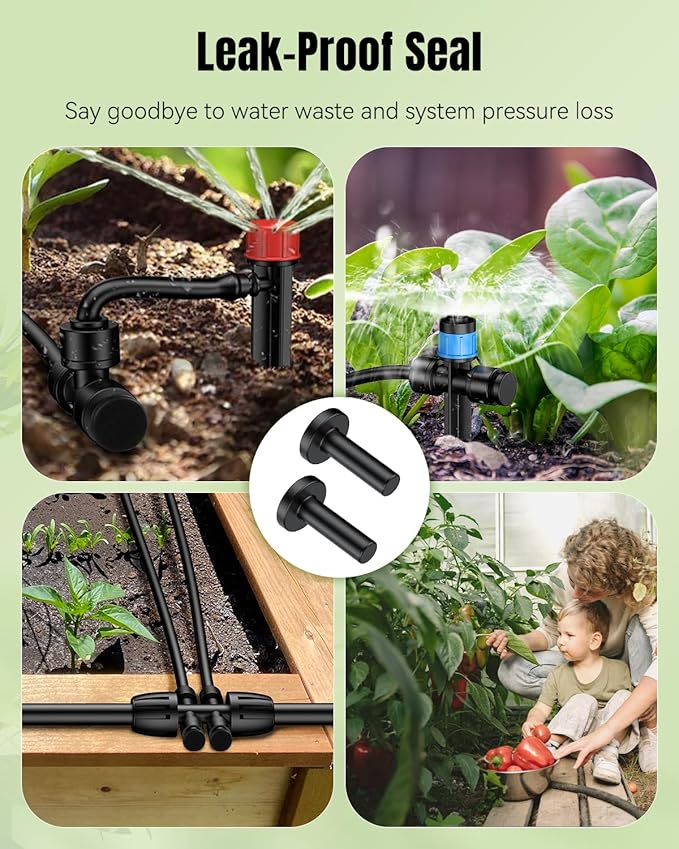 Pawfly 30 Pcs 1/4" Push-to-Connect Straight Quick Connect Fittings, 1/4 Inch Drip Irrigation Straight Coupler Connectors, Plastic Union Splitter Parts for Drip Irrigation Tubing, Garden Watering Syste