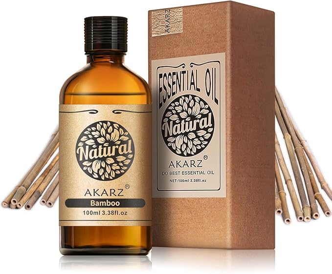 AKARZ 100ml Bamboo Essential Oil Natural Bamboo Oil Pure for Candle Making,DIY Skincare Products Massage,Home Spa Relaxation